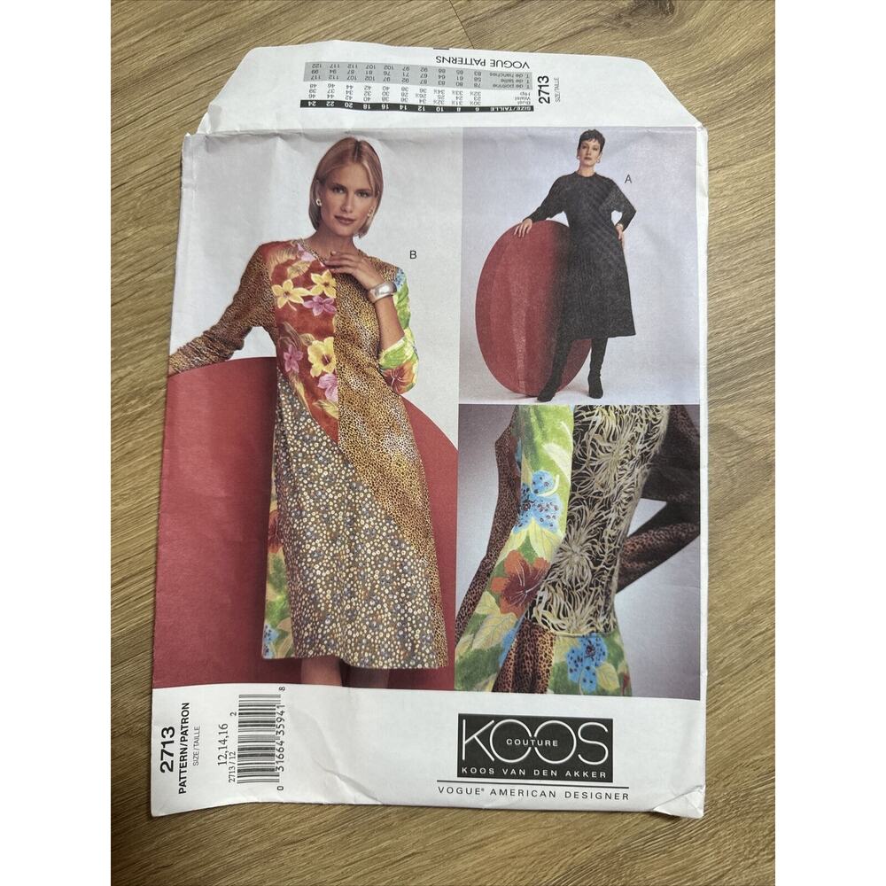 Vogue Uncutt pattern #2713 Koos Van den Akker sizes 12-14-16
